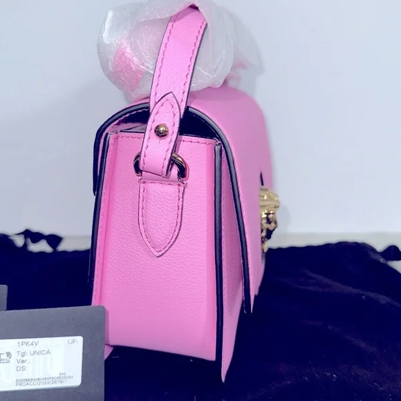 NEW $1800 Versace paradise hot Pink and Gold Medusa yummy leather Crossbody - Picture 3 of 10